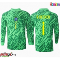 Camiseta Brasil Alisson Becker #1 Portero Primera Equipación Copa America 2024 manga larga